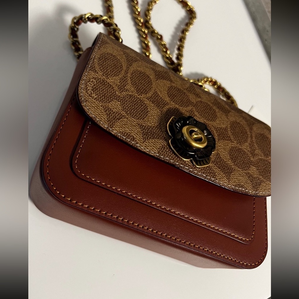 COACH Madison Signature Coated Canvas Mini Shoulder Bag - Picture 3 of 4